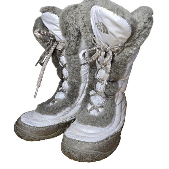 The North Face Shoes - The North Face Insulated Boots Quilted Goose Down Faux Fur Lace Up US Size 7